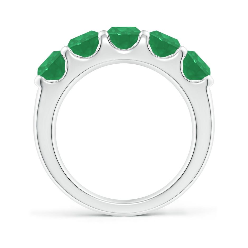 5mm A Shared Prong Set Half Eternity Emerald Wedding Band in White Gold side 199