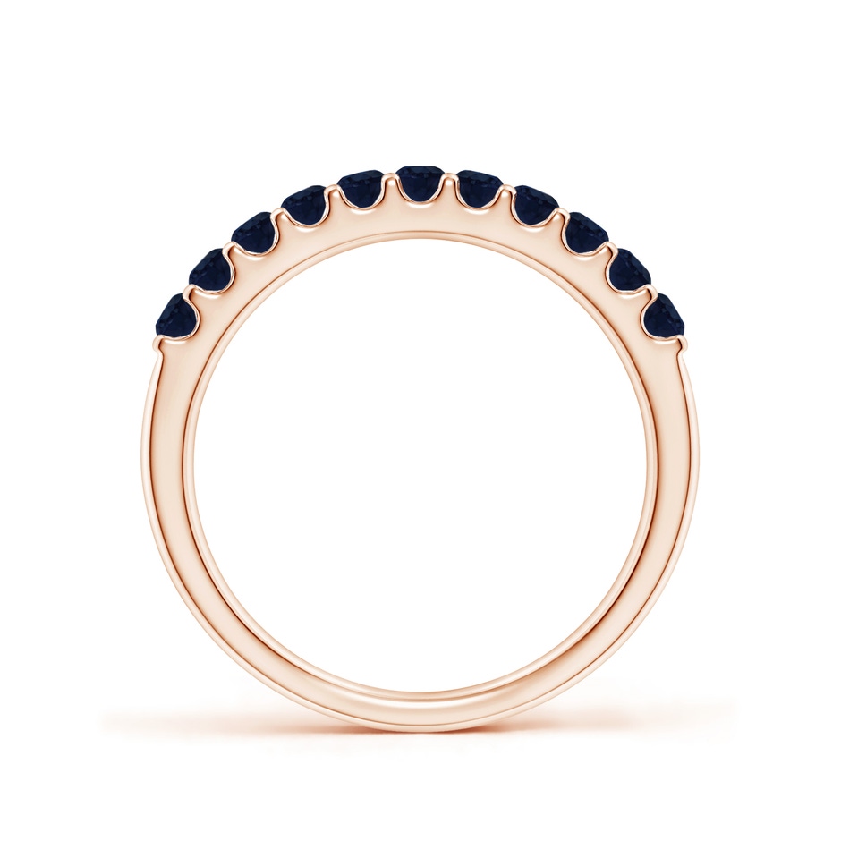 2.1mm A Shared Prong Set Half Eternity Sapphire Wedding Band in Rose Gold side 199