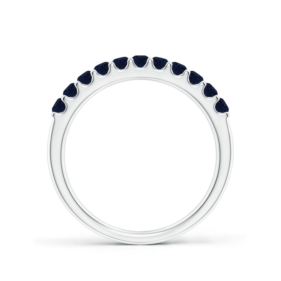 2.1mm A Shared Prong Set Half Eternity Sapphire Wedding Band in White Gold side 199