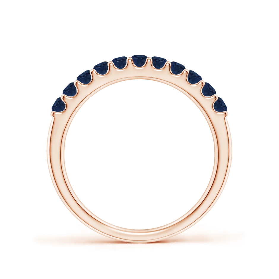 2.1mm AA Shared Prong Set Half Eternity Sapphire Wedding Band in Rose Gold side 199