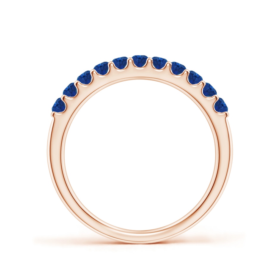2.1mm AAA Shared Prong Set Half Eternity Sapphire Wedding Band in Rose Gold side 199