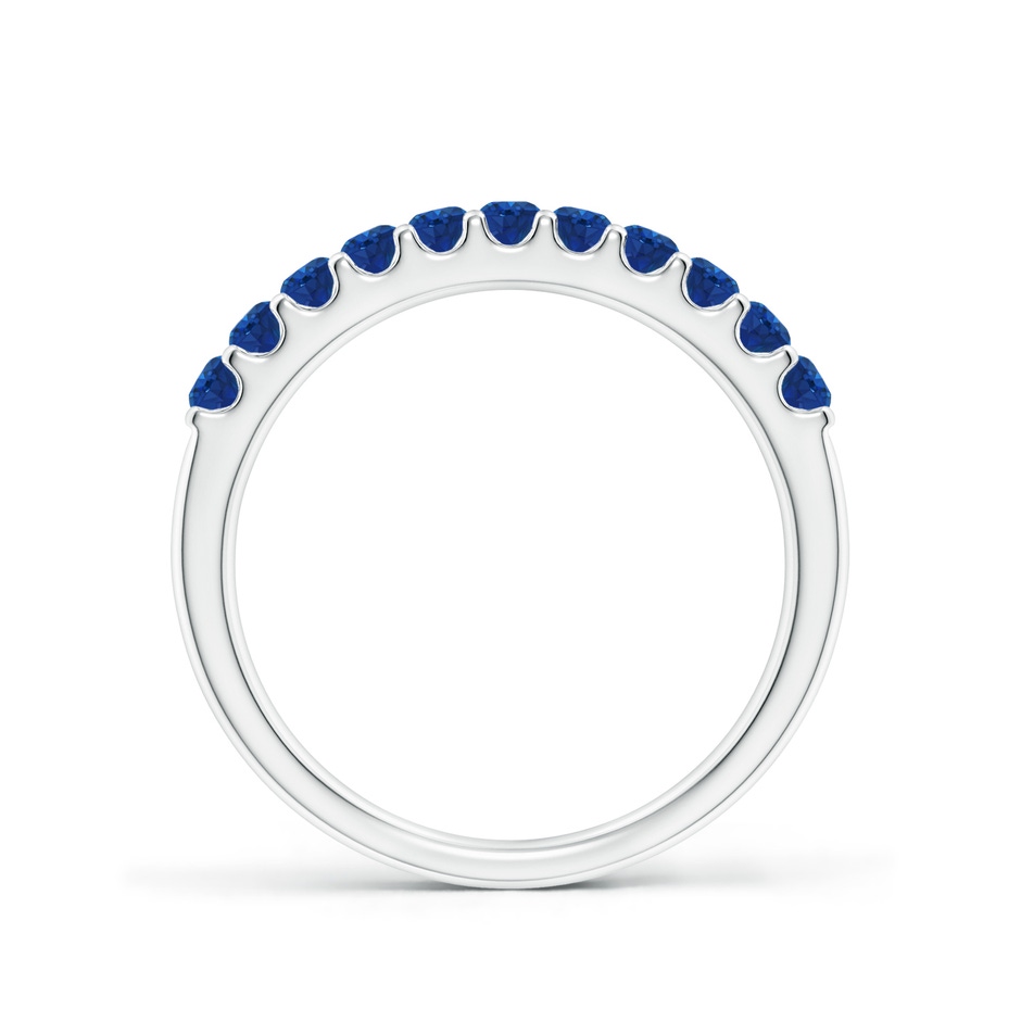 2.1mm AAA Shared Prong Set Half Eternity Sapphire Wedding Band in White Gold side 199
