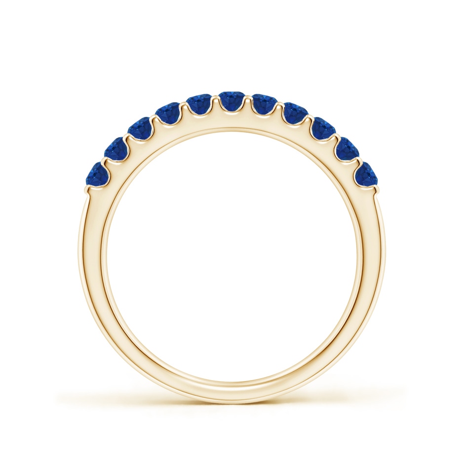 2.1mm AAA Shared Prong Set Half Eternity Sapphire Wedding Band in Yellow Gold side 199