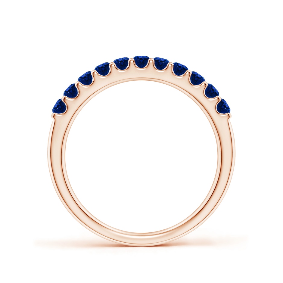 2.1mm AAAA Shared Prong Set Half Eternity Sapphire Wedding Band in Rose Gold side 199