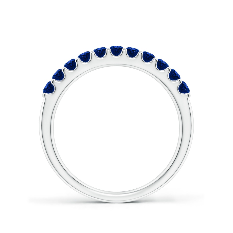 2.1mm AAAA Shared Prong Set Half Eternity Sapphire Wedding Band in White Gold side 199