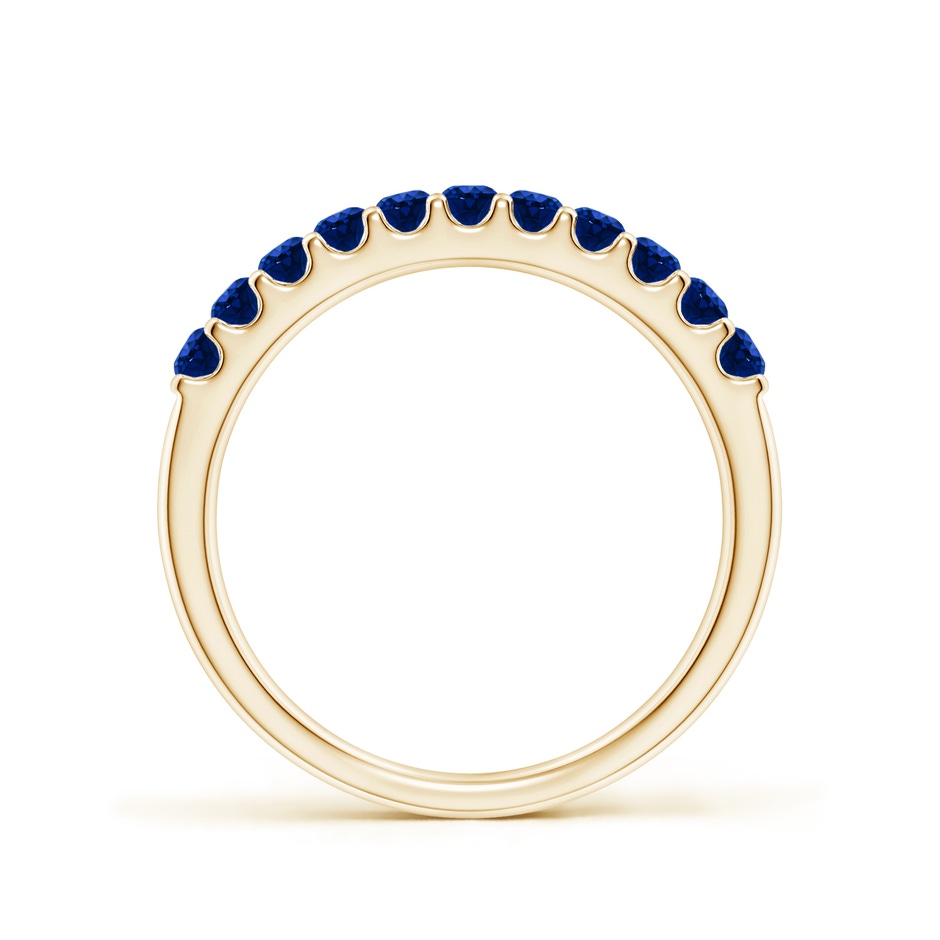 2.1mm AAAA Shared Prong Set Half Eternity Sapphire Wedding Band in Yellow Gold side 199