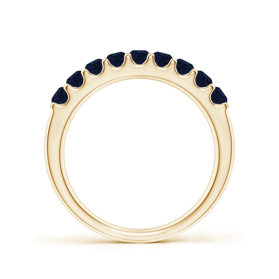 2.5mm A Shared Prong Set Half Eternity Sapphire Wedding Band in Yellow Gold side 199