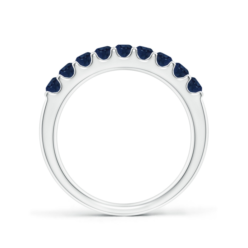 2.5mm AA Shared Prong Set Half Eternity Sapphire Wedding Band in White Gold side 199