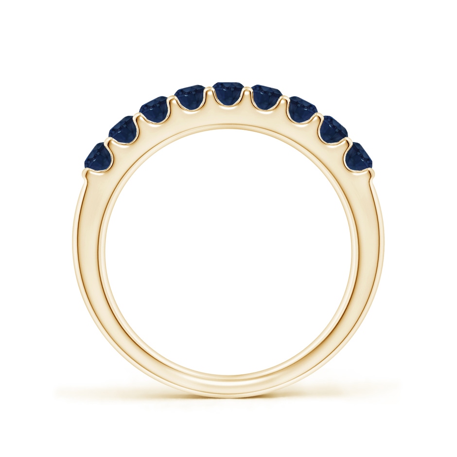 2.5mm AA Shared Prong Set Half Eternity Sapphire Wedding Band in Yellow Gold side 199