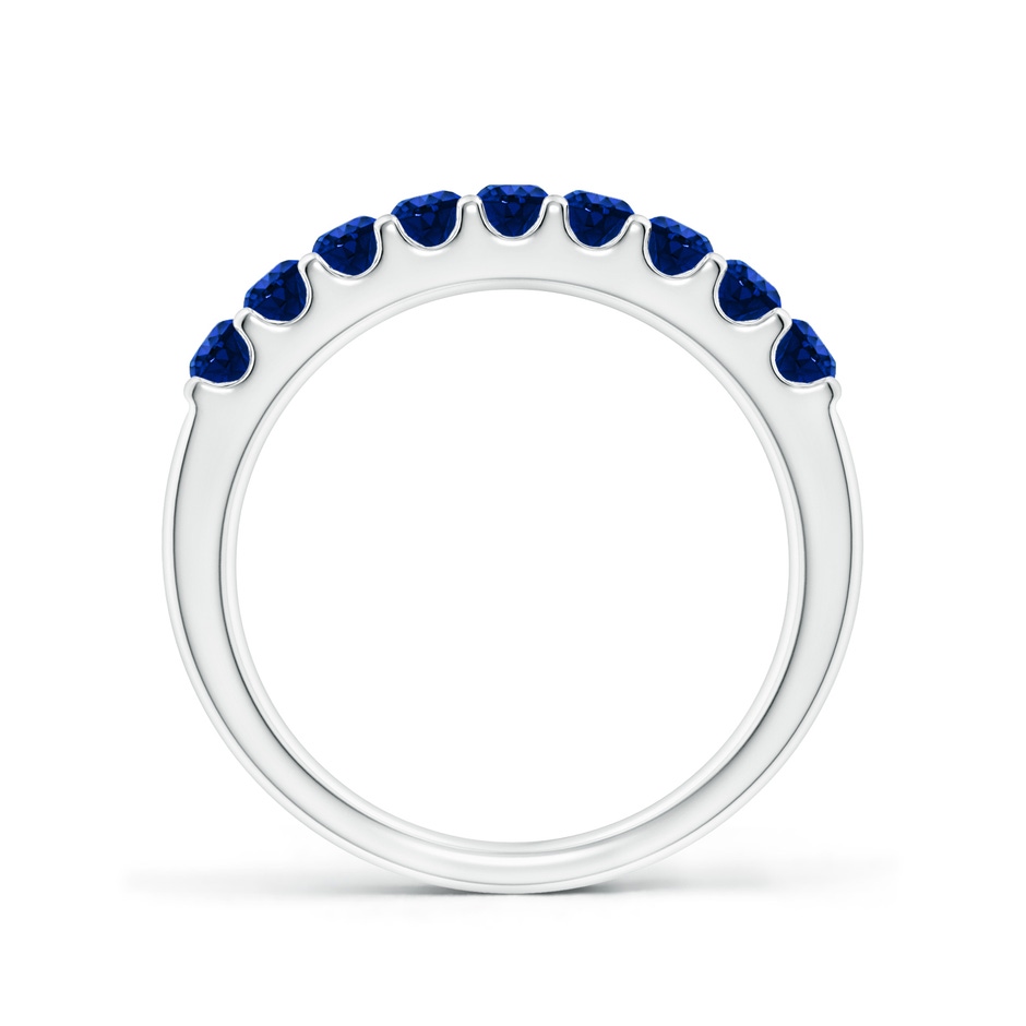 2.5mm AAAA Shared Prong Set Half Eternity Sapphire Wedding Band in P950 Platinum side 199
