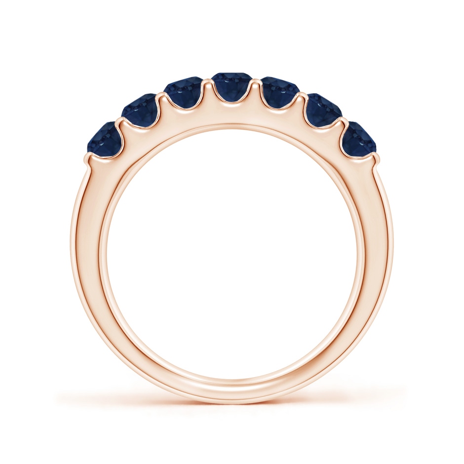 3.1mm AA Shared Prong Set Half Eternity Sapphire Wedding Band in Rose Gold side 199