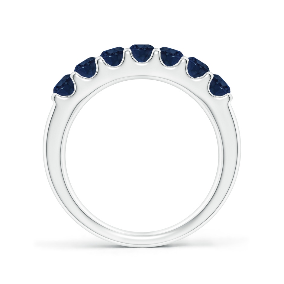 3.1mm AA Shared Prong Set Half Eternity Sapphire Wedding Band in White Gold side 199