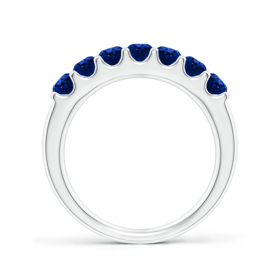 3.1mm AAAA Shared Prong Set Half Eternity Sapphire Wedding Band in P950 Platinum side 199