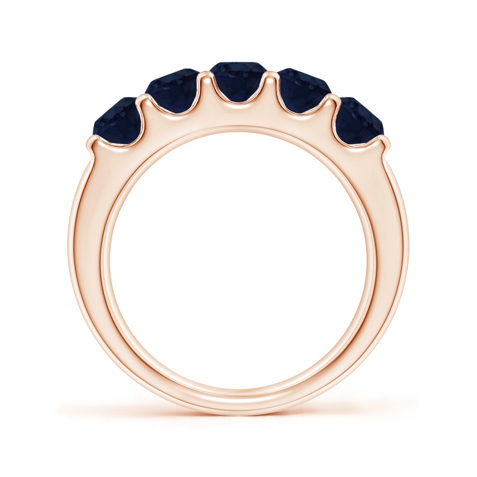 4.2mm A Shared Prong Set Half Eternity Sapphire Wedding Band in Rose Gold side 199