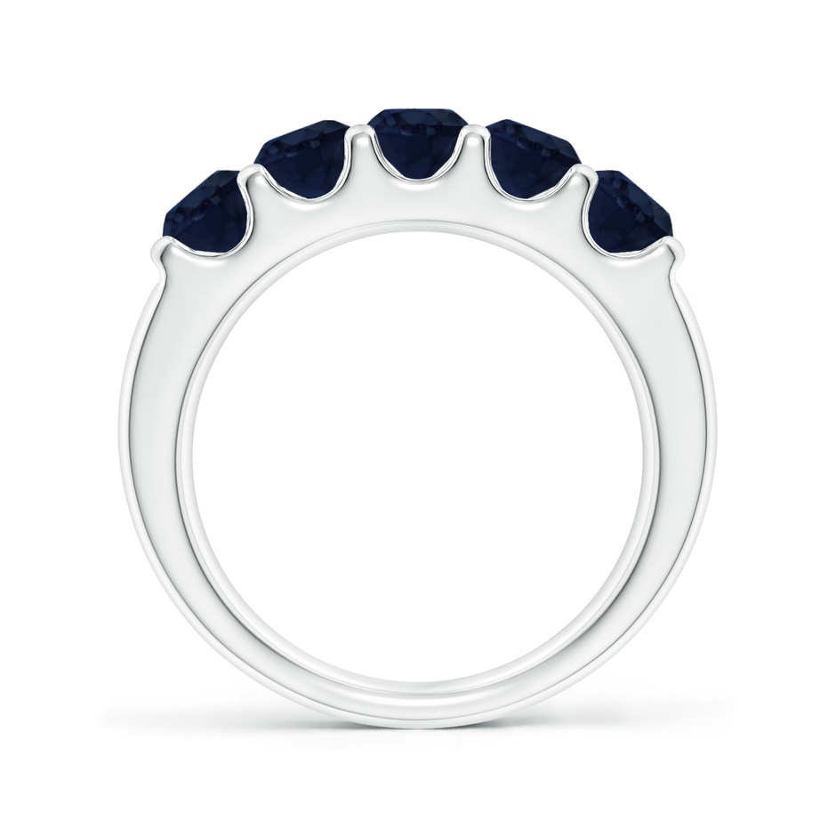 4.2mm A Shared Prong Set Half Eternity Sapphire Wedding Band in White Gold side 199