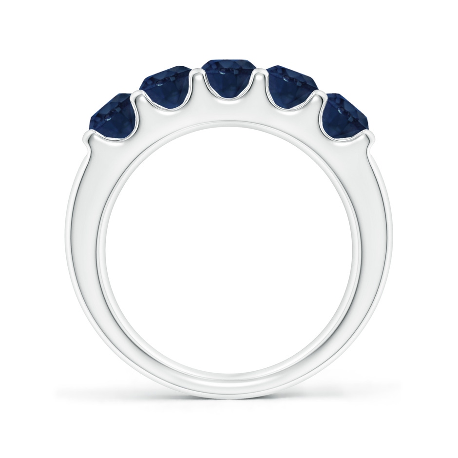 4.2mm AA Shared Prong Set Half Eternity Sapphire Wedding Band in P950 Platinum side 199
