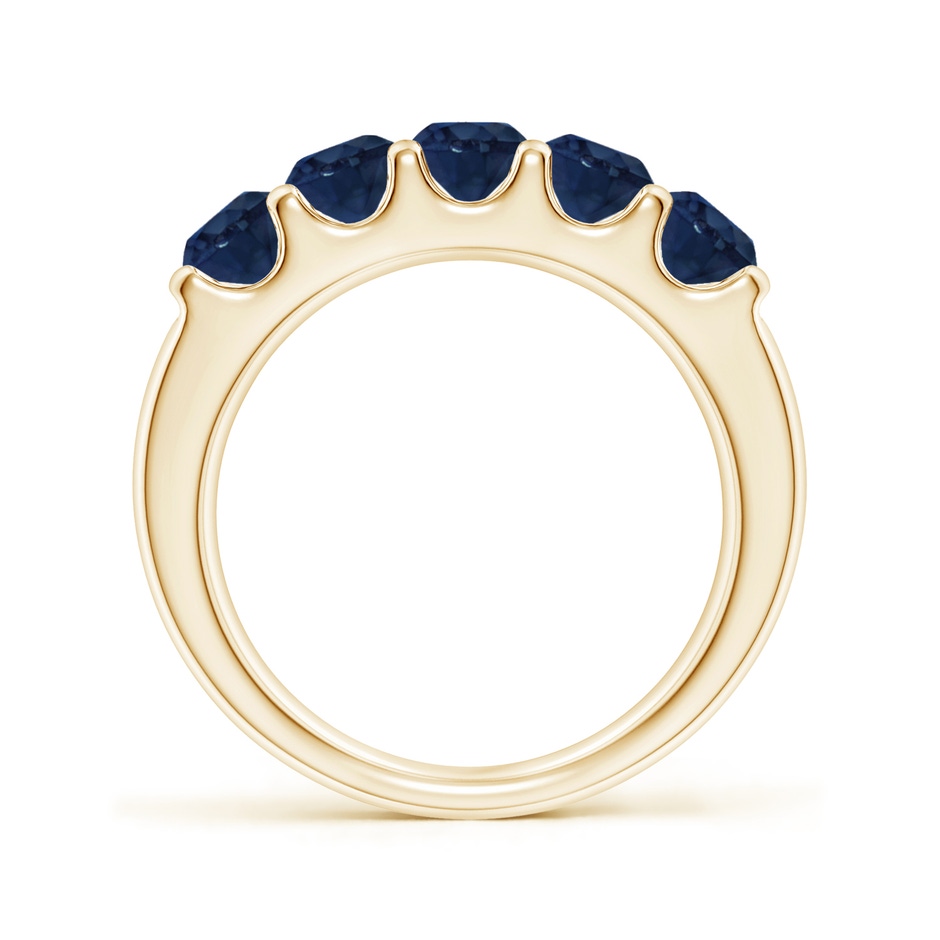 4.2mm AA Shared Prong Set Half Eternity Sapphire Wedding Band in Yellow Gold side 199