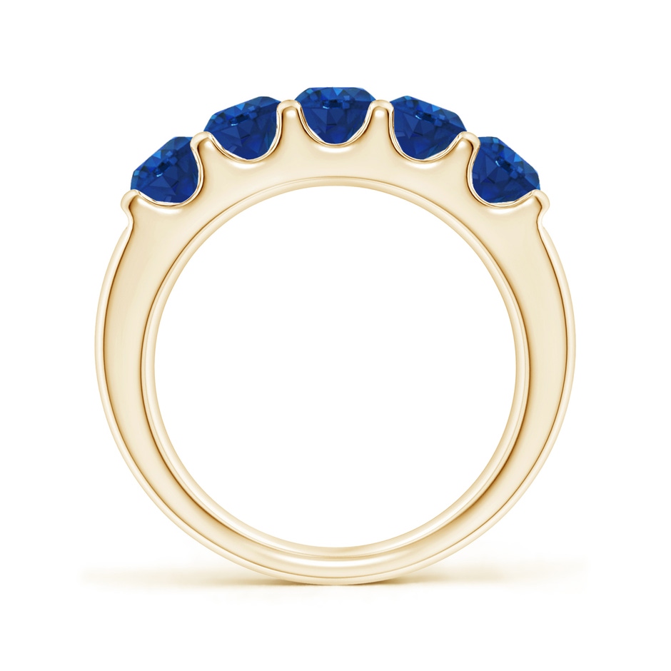 4.2mm AAA Shared Prong Set Half Eternity Sapphire Wedding Band in Yellow Gold side 199