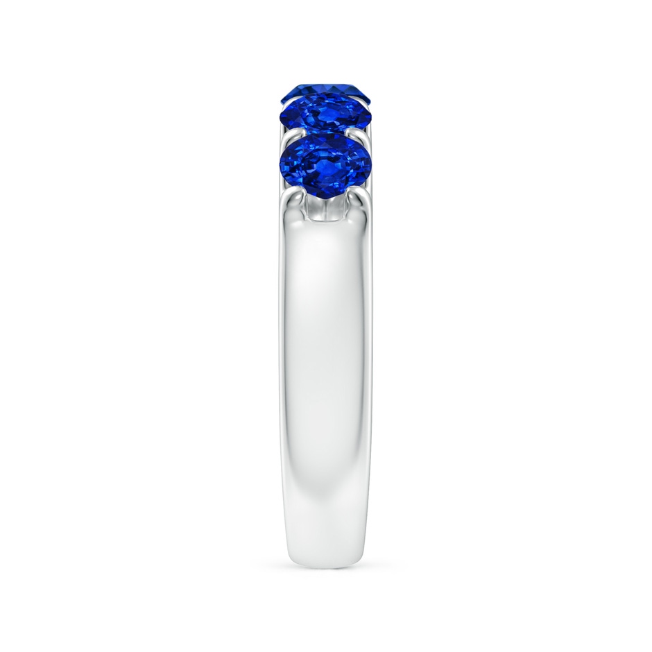 4.2mm Lab-Grown Shared Prong Set Half Eternity Sapphire Wedding Band in P950 Platinum side 299