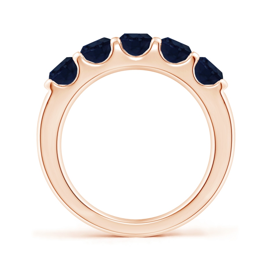 4.5mm A Shared Prong Set Half Eternity Sapphire Wedding Band in Rose Gold side 199