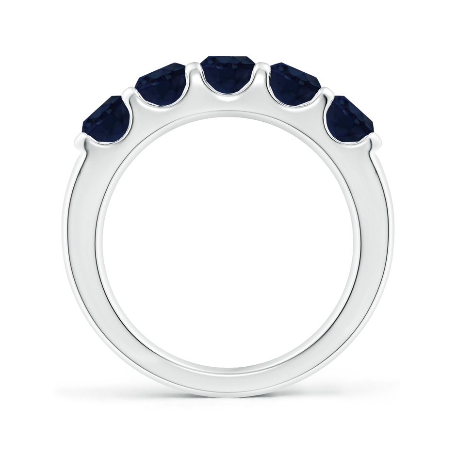 4.5mm A Shared Prong Set Half Eternity Sapphire Wedding Band in White Gold side 199