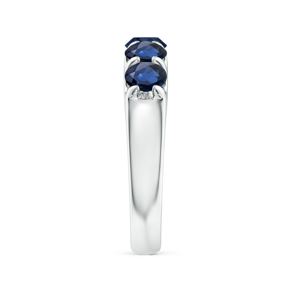 4.5mm AA Shared Prong Set Half Eternity Sapphire Wedding Band in White Gold side 299