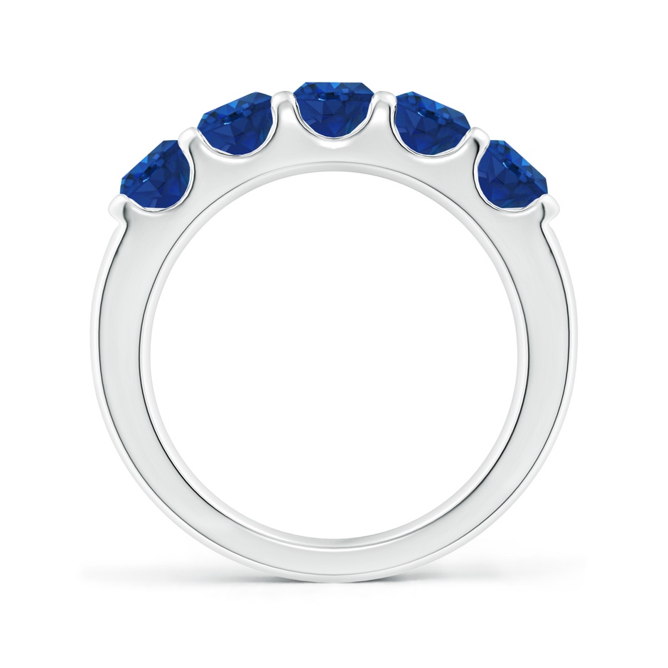 4.5mm AAA Shared Prong Set Half Eternity Sapphire Wedding Band in P950 Platinum side 199