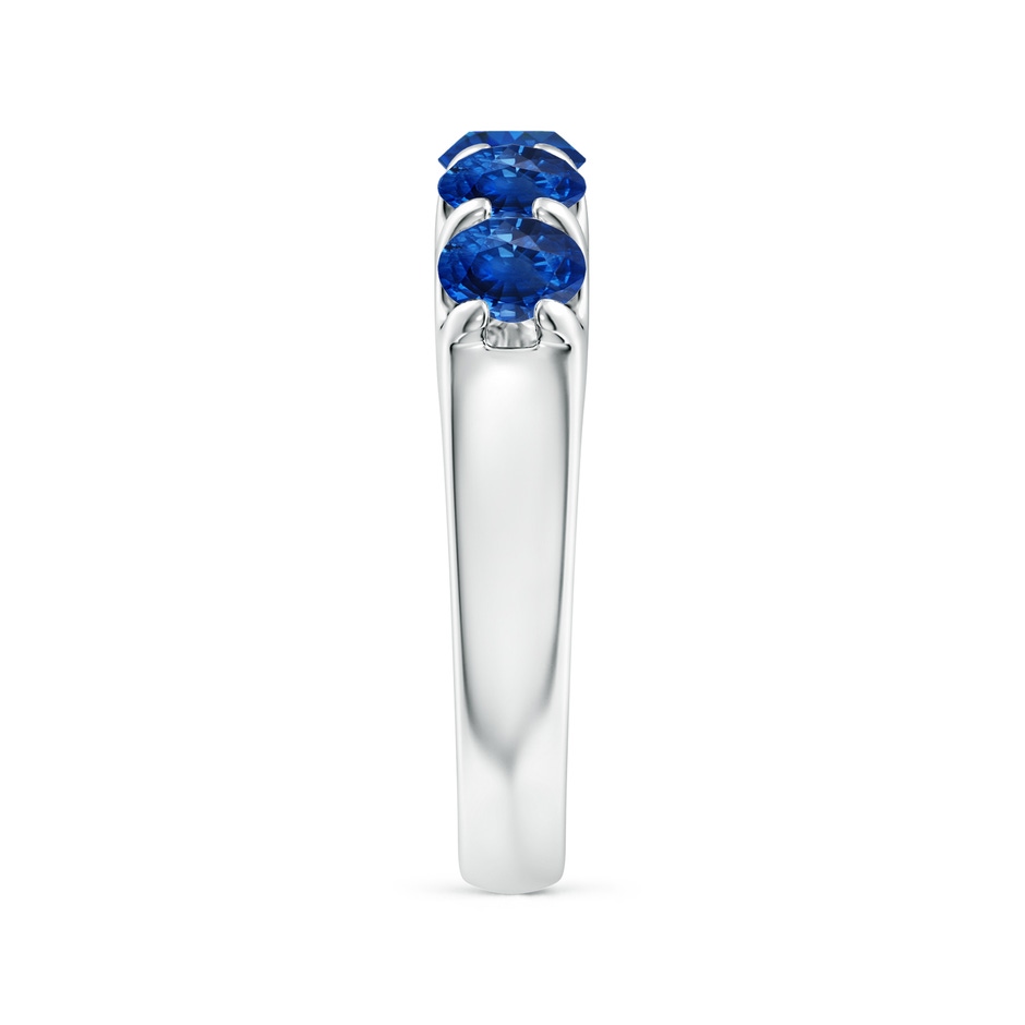 4.5mm AAA Shared Prong Set Half Eternity Sapphire Wedding Band in P950 Platinum side 299