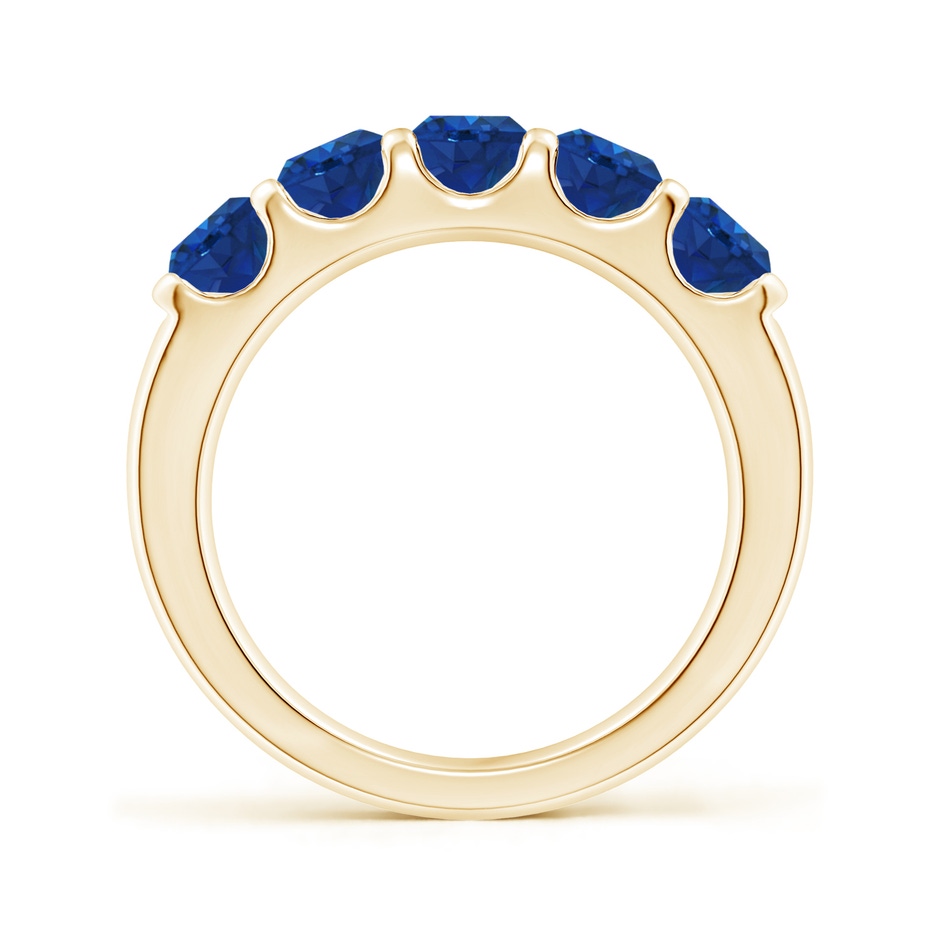 4.5mm AAA Shared Prong Set Half Eternity Sapphire Wedding Band in Yellow Gold side 199
