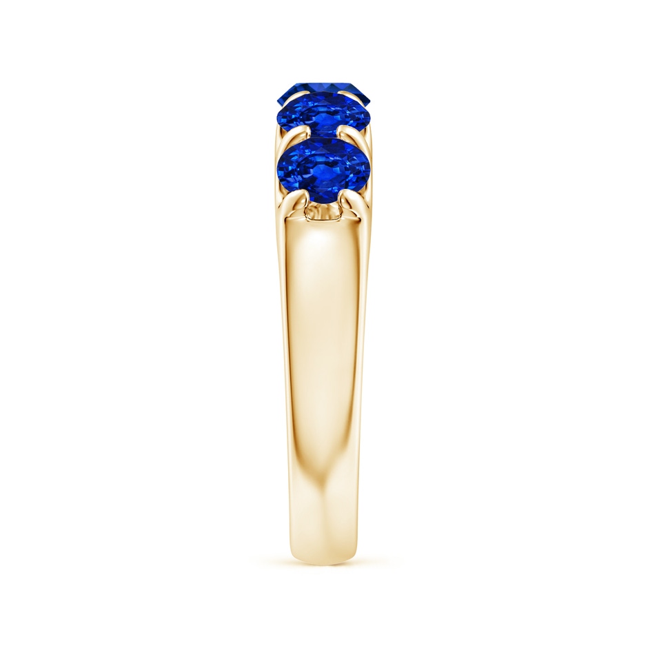 4.5mm AAAA Shared Prong Set Half Eternity Sapphire Wedding Band in Yellow Gold side 299