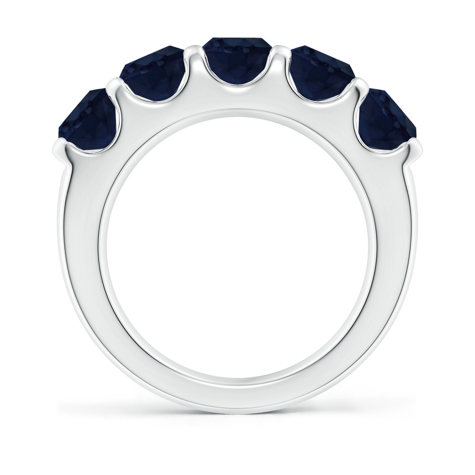 5.5mm A Shared Prong Set Half Eternity Sapphire Wedding Band in White Gold side 199