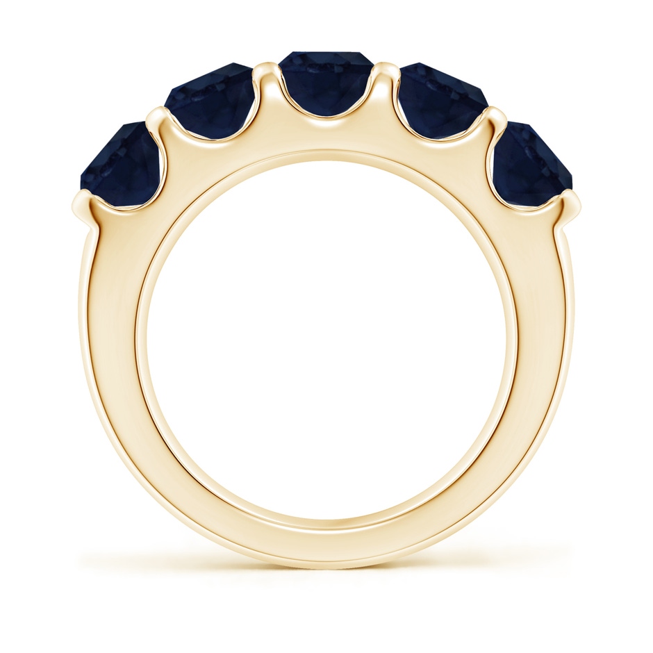 5.5mm A Shared Prong Set Half Eternity Sapphire Wedding Band in Yellow Gold side 199