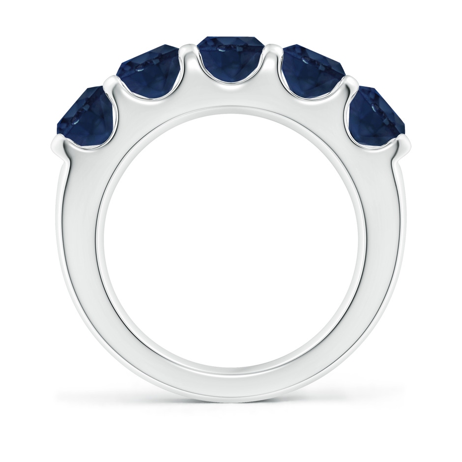 5.5mm AA Shared Prong Set Half Eternity Sapphire Wedding Band in P950 Platinum side 199