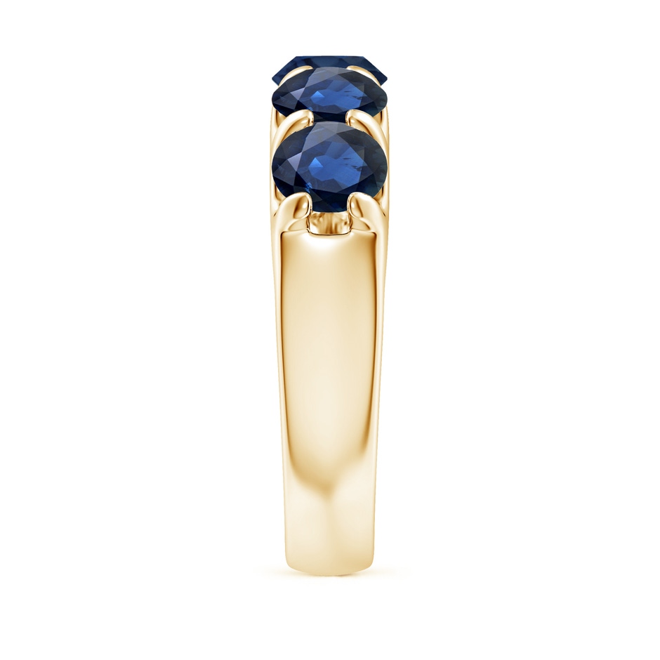 5.5mm AA Shared Prong Set Half Eternity Sapphire Wedding Band in Yellow Gold side 299