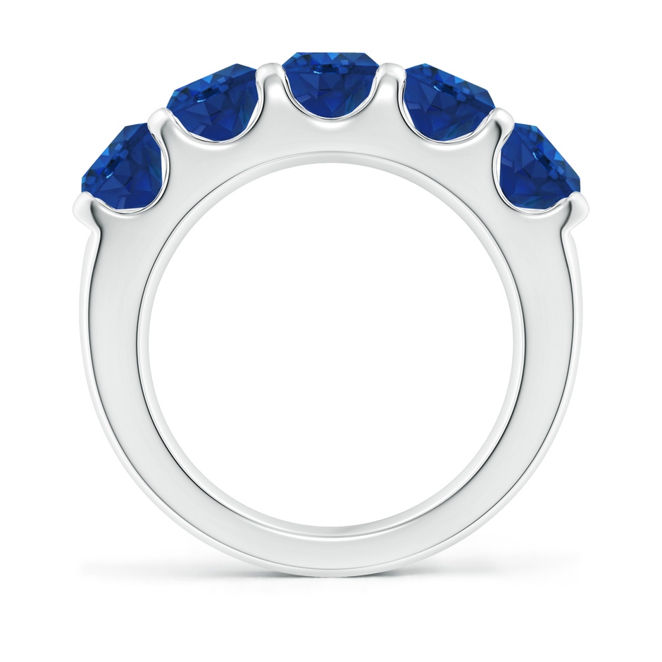 5.5mm AAA Shared Prong Set Half Eternity Sapphire Wedding Band in White Gold side 199
