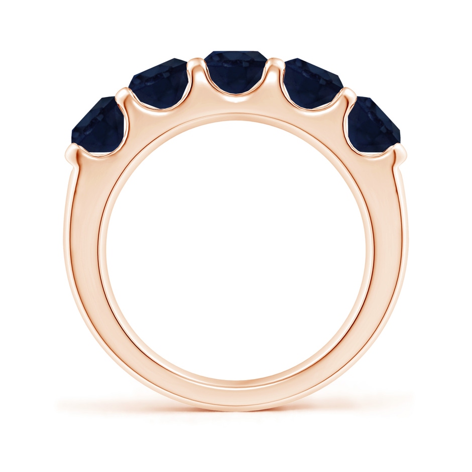 5mm A Shared Prong Set Half Eternity Sapphire Wedding Band in Rose Gold side 199