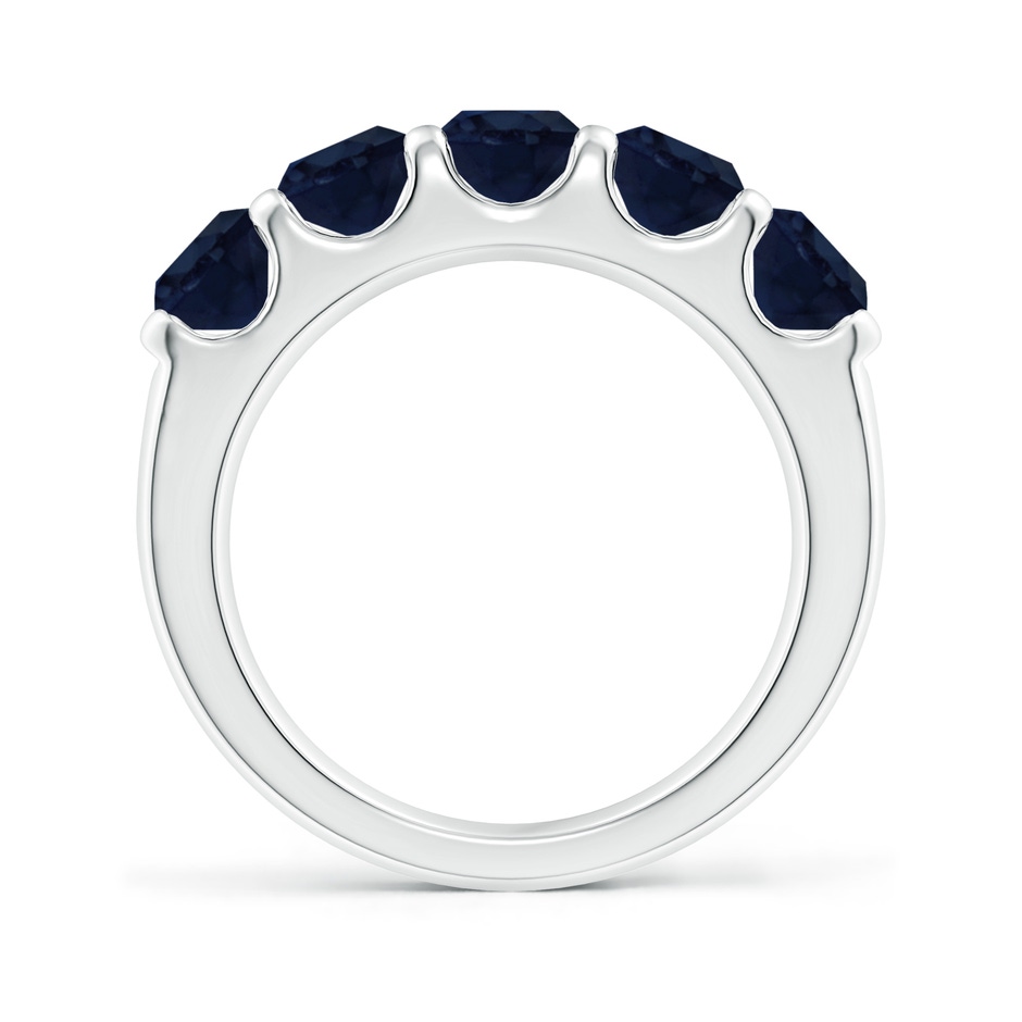 5mm A Shared Prong Set Half Eternity Sapphire Wedding Band in White Gold side 199