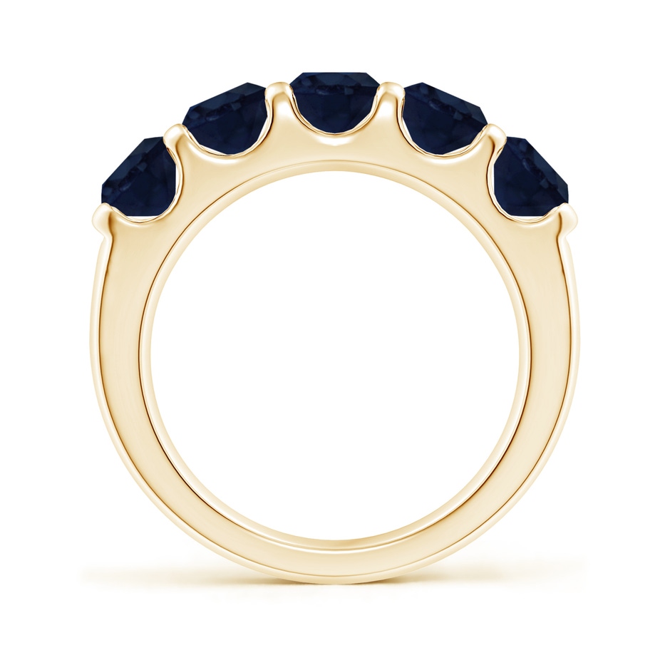 5mm A Shared Prong Set Half Eternity Sapphire Wedding Band in Yellow Gold side 199