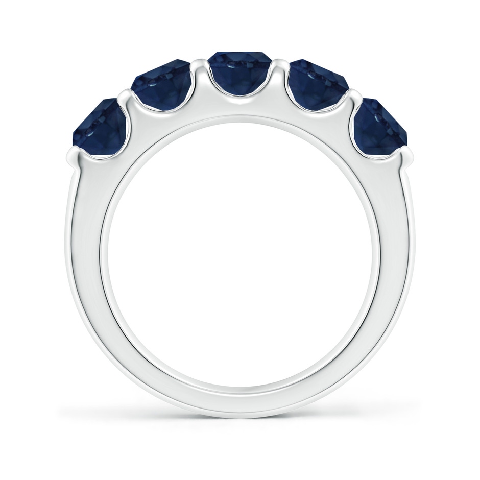 5mm AA Shared Prong Set Half Eternity Sapphire Wedding Band in P950 Platinum side 199