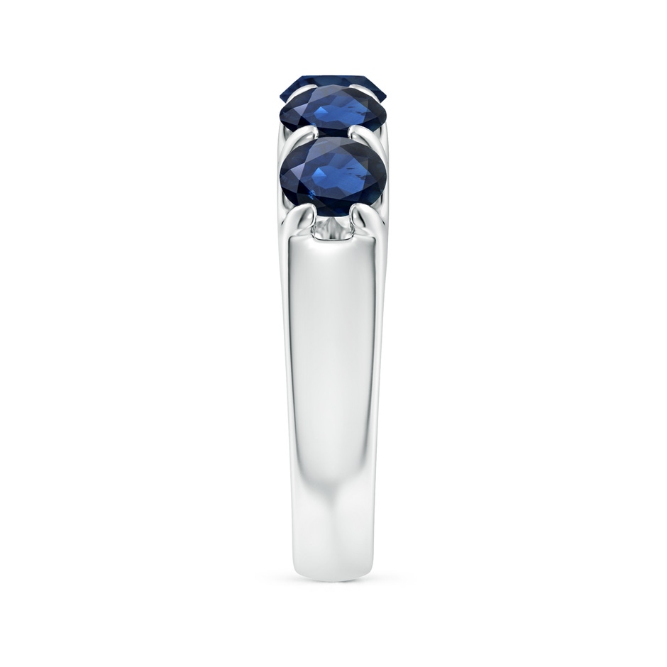 5mm AA Shared Prong Set Half Eternity Sapphire Wedding Band in P950 Platinum side 299