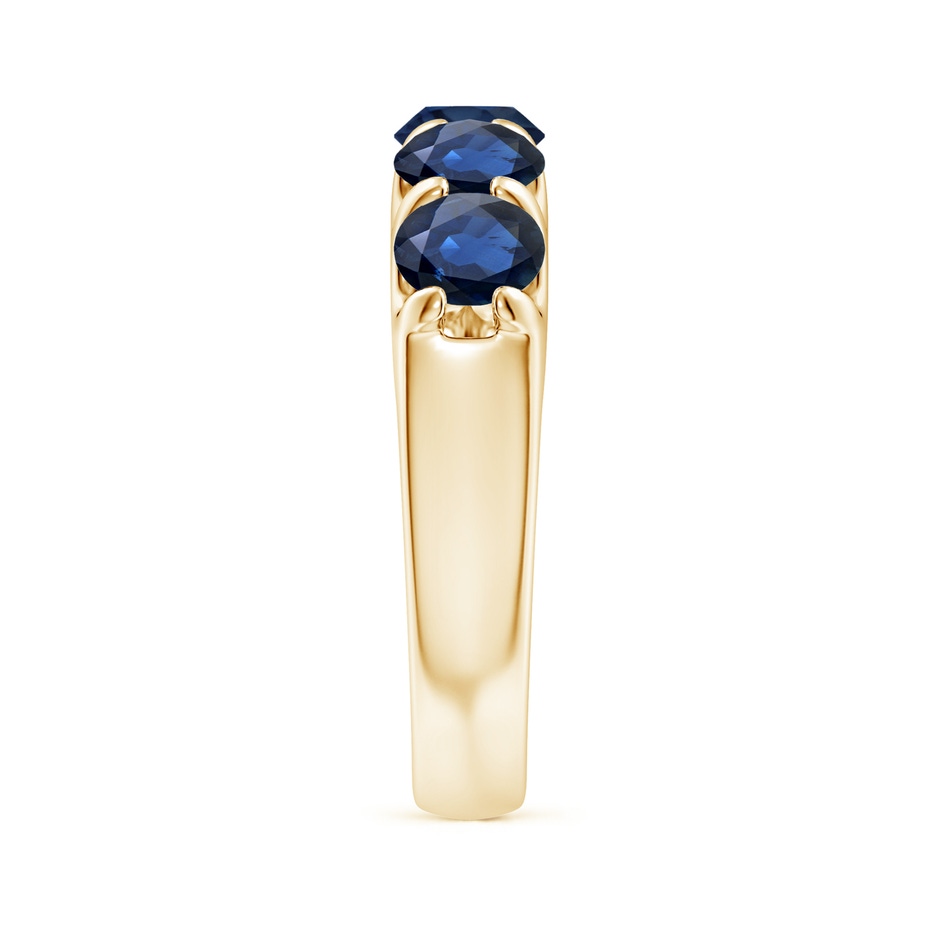 5mm AA Shared Prong Set Half Eternity Sapphire Wedding Band in Yellow Gold side 299