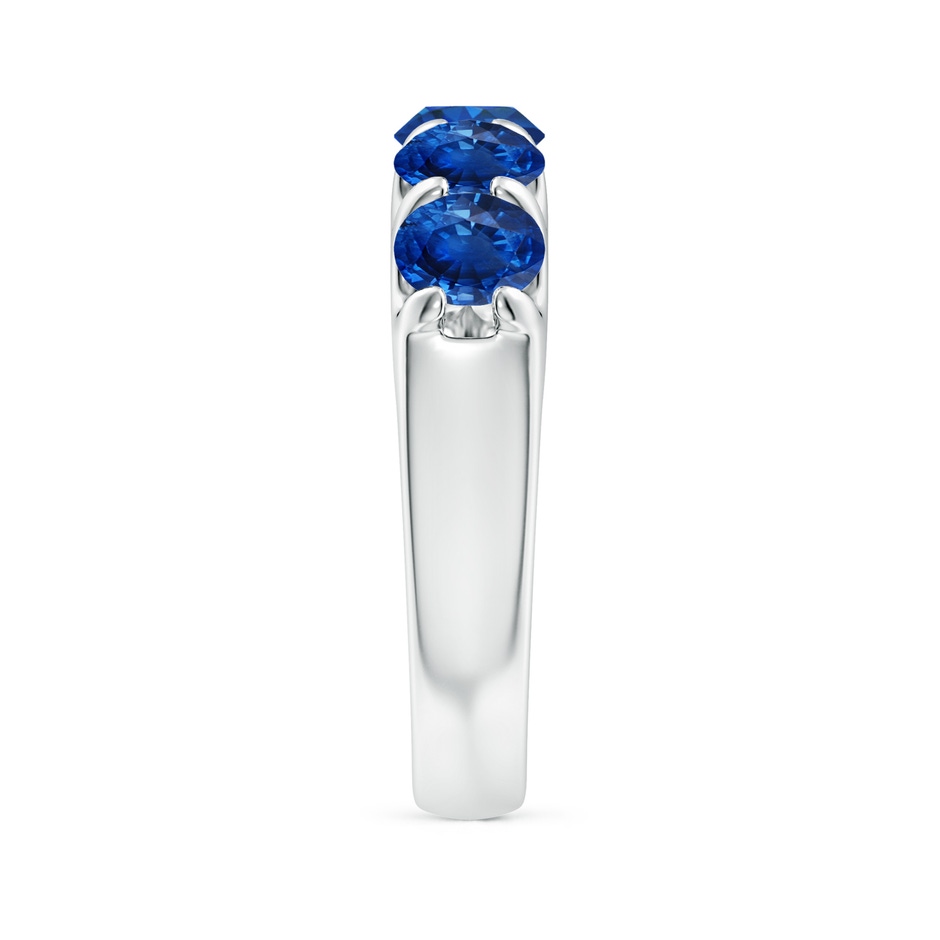 5mm AAA Shared Prong Set Half Eternity Sapphire Wedding Band in P950 Platinum side 299