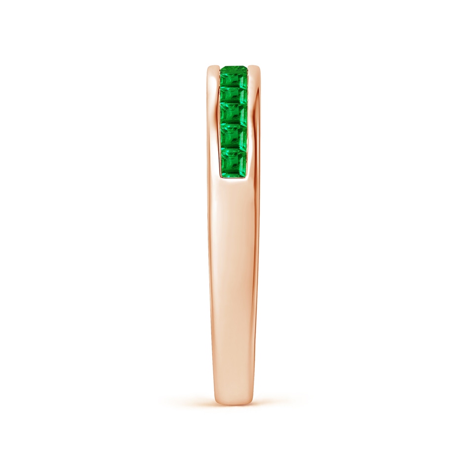 1.8mm AAA Channel Set Square Emerald Half Eternity Ring in Rose Gold side 299