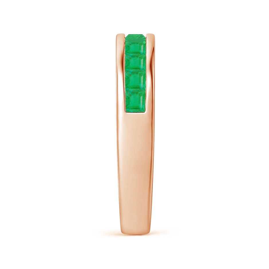 2.4mm A Channel Set Square Emerald Half Eternity Ring in 18K Rose Gold side 299