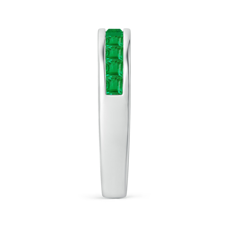 2.4mm AA Channel Set Square Emerald Half Eternity Ring in P950 Platinum side 299