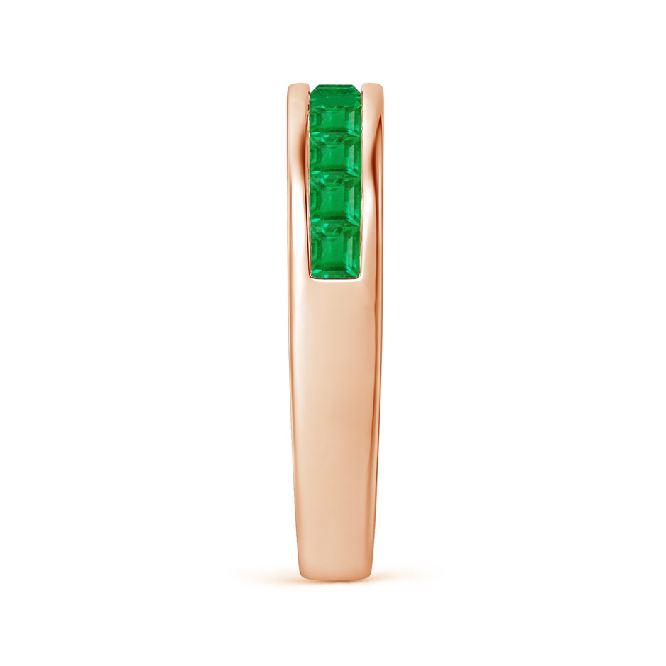 2.4mm AA Channel Set Square Emerald Half Eternity Ring in Rose Gold side 299