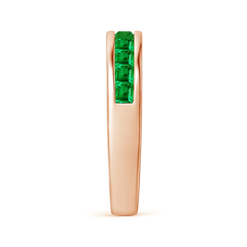 2.4mm AAA Channel Set Square Emerald Half Eternity Ring in Rose Gold side 299