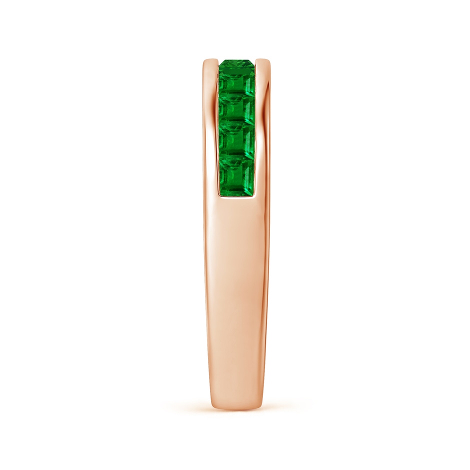 2.4mm AAAA Channel Set Square Emerald Half Eternity Ring in 18K Rose Gold side 299