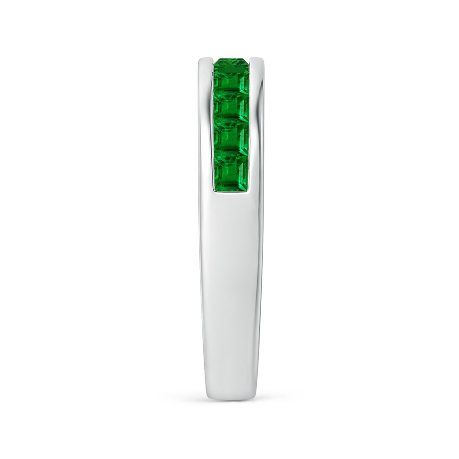 2.4mm AAAA Channel Set Square Emerald Half Eternity Ring in 18K White Gold side 299