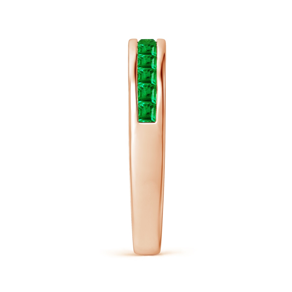 2mm AAA Channel Set Square Emerald Half Eternity Ring in Rose Gold side 299